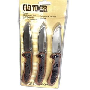 3 Old Timer Knife With Deer, Pheasants, Etch On Handle Brand NEW! Great Gift!